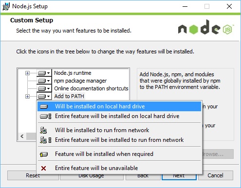 Add Node to your PATH